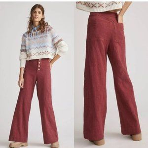 Anthropologie The Odells Sydney Button Fly Wide Leg Hippie Pants Womens 10
